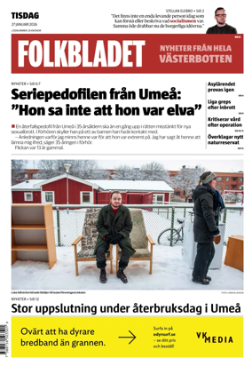 Cover of Folkbladet Vasterbotten