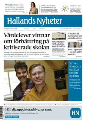 Cover of Hallands Nyheter
