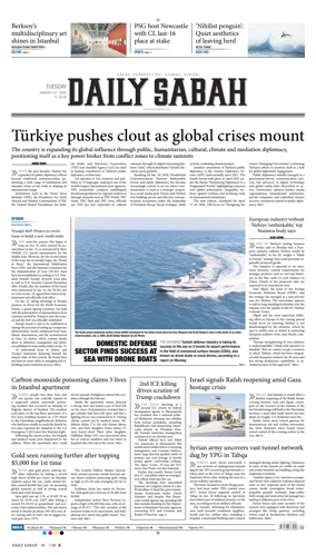 Cover of Daily Sabah (Turkey)