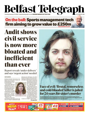 Cover of Belfast Telegraph
