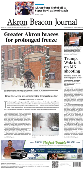 Cover of Akron Beacon Journal