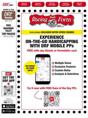 Cover of Daily Racing Form National Digital Edition