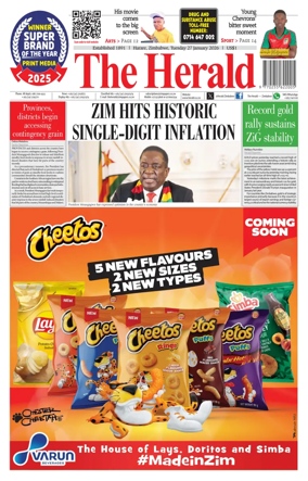 Cover of The Herald (Zimbabwe)