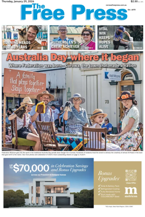 Cover of The Free Press (Corowa)