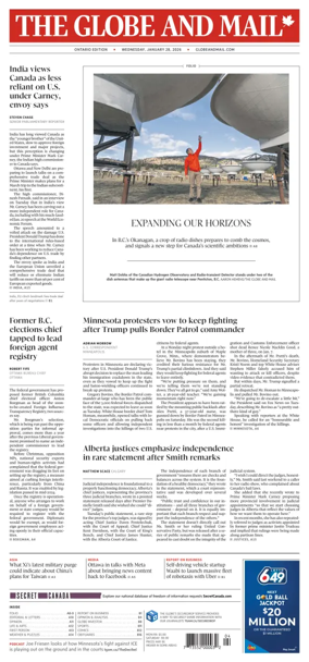 Cover of The Globe and Mail (Ontario Edition)