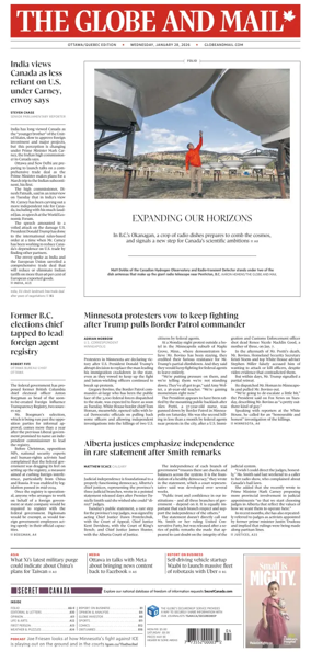 Cover of The Globe and Mail (Ottawa/Quebec Edition)