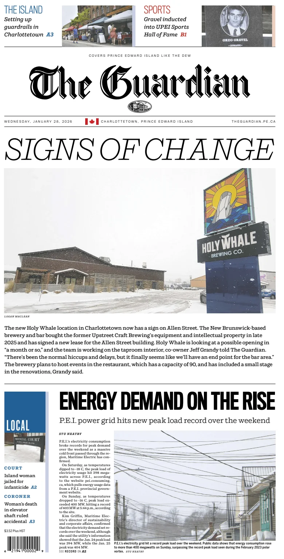Cover of The Guardian (Charlottetown)