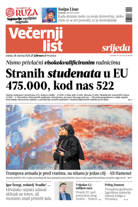 Cover of Vecernji list - Hrvatska