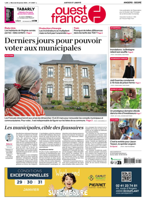 Cover of Ouest France (Angers / Segre)