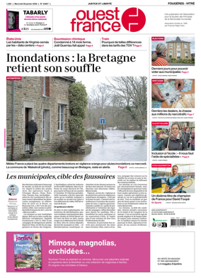 Cover of Ouest-France (Fougeres Vitre)