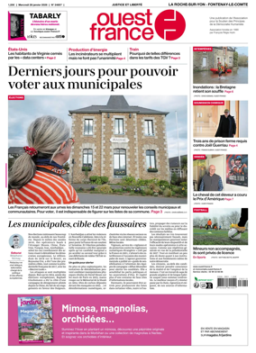 Cover of Ouest France (La Roche-sur-Yon - Fontenay-le-Comte)