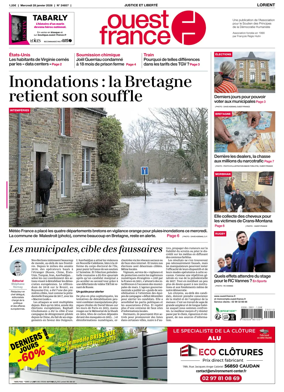 Cover of Ouest France (Lorient)