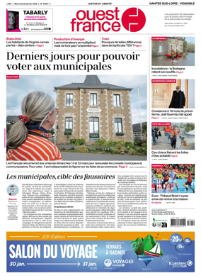 Cover of Ouest France (Nantes / Sud-Loire / Vignoble)