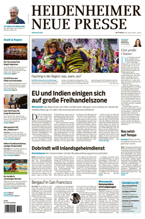 Cover of Heidenheimer Neue Presse