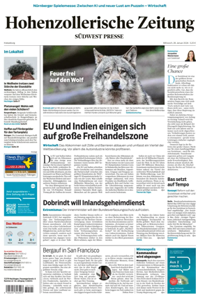 Cover of Hohenzollerische Zeitung