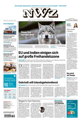 Cover of NWZ – Neue Wurttembergische Zeitung
