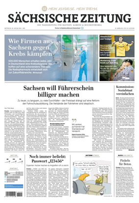 Cover of Sachsische Zeitung (Bautzen Kamenz & Bischofswerda)