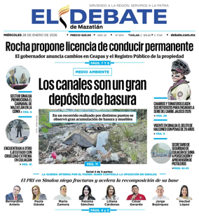 Cover of El Debate de Mazatlan