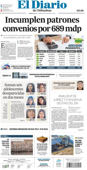 Cover of El Diario de Chihuahua