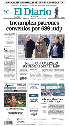 Cover of El Diario de Juarez