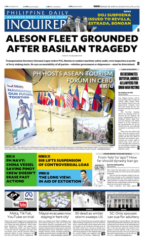 Cover of Philippine Daily Inquirer