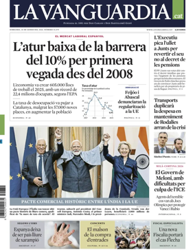 Cover of La Vanguardia (Catalonia - 1st edition)