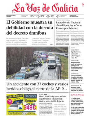 Cover of La Voz de Galicia (A Coruna)