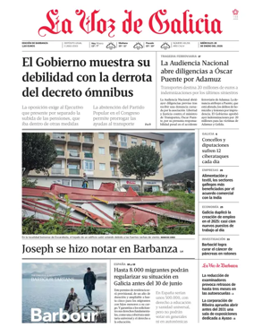 Cover of La Voz de Galicia (Barbanza)