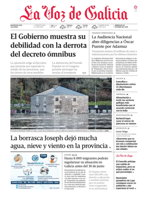 Cover of La Voz de Galicia (Lugo)