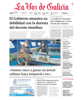 Cover of La Voz de Galicia (Pontevedra)