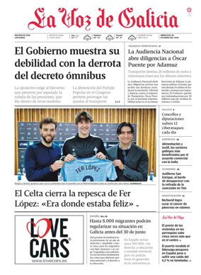 Cover of La Voz de Galicia (Vigo)