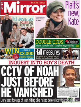 Cover of Daily Mirror (Northern Ireland)