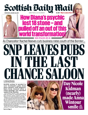 Cover of Scottish Daily Mail