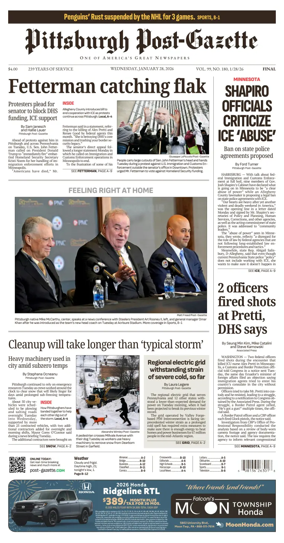 Cover of Pittsburgh Post-Gazette