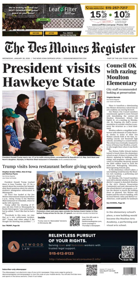Cover of The Des Moines Register