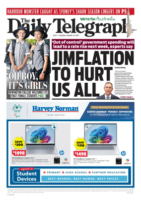 Cover of The Daily Telegraph (Sydney)