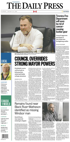 Cover of The Daily Press (Timmins)