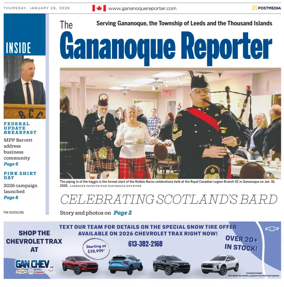 Cover of The Gananoque Reporter