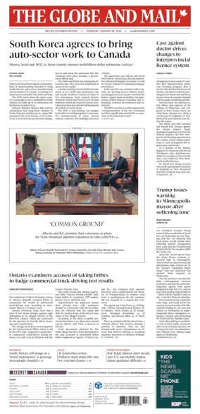 Cover of The Globe and Mail (BC Edition)