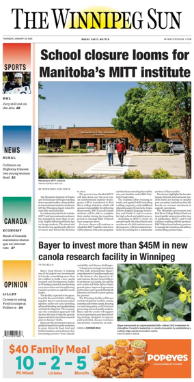 Cover of Winnipeg Sun