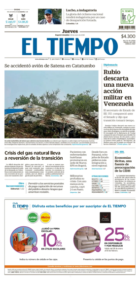 Cover of El Tiempo (Bogota)