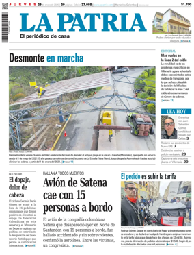 Cover of La Patria (Colombia)