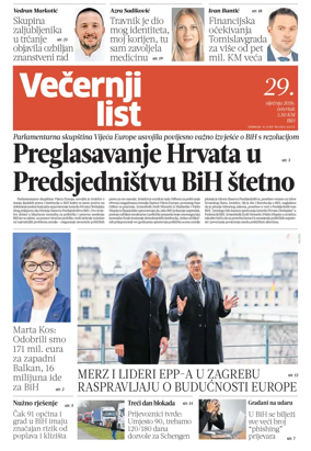 Cover of Vecernji list BiH