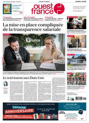 Cover of Ouest France (Angers / Segre)