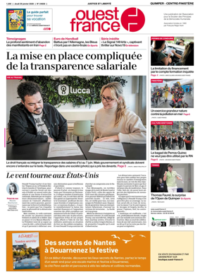 Cover of Ouest-France (Quimper Centre-Finistere)
