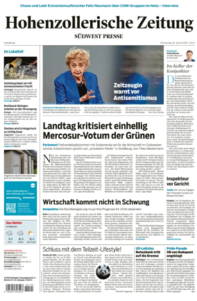 Cover of Hohenzollerische Zeitung