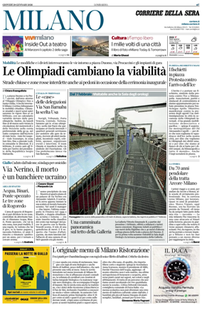 Cover of Corriere della Sera (Milano)
