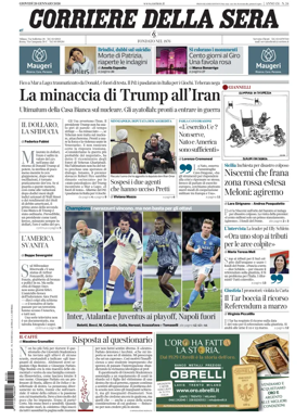 Cover of Corriere della Sera