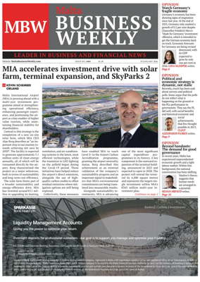Cover of The Malta Business Weekly
