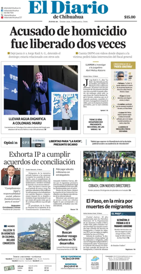 Cover of El Diario de Chihuahua